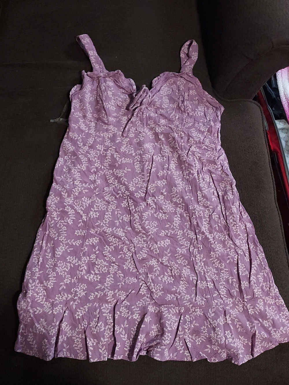 SO Lavender Floral Midi Dress with White Print